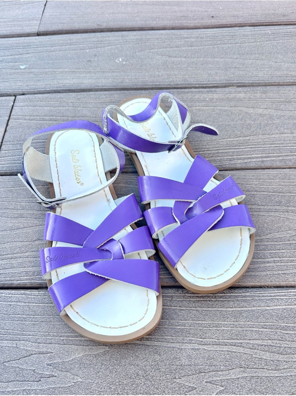 Saltwater Original Sandals Shiny Purple